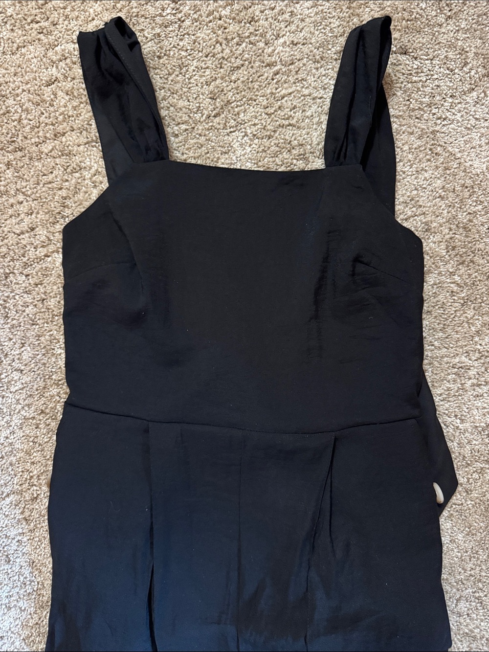 Topshop Black Square-Neck Wide-Strap Jumpsuit